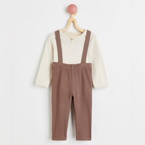 H&M Baby - Jersey Top and Suspenders Legging Set